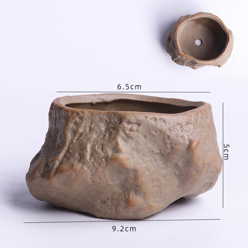 Stone Shape Succulent Plant Pots Wear Resistant Bonsai Potted Flowerpot  Home Decoration