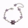 Luxury Colorful Zircon Flower Bracelets For Women Girls Korean Sweet Gold Crystal Adjustable Bracelet Jewelry Gift