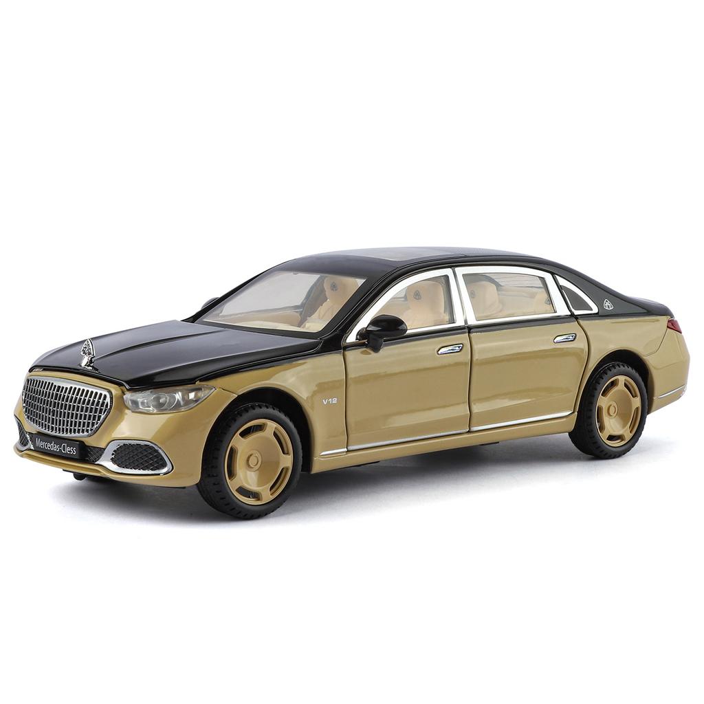 1/24 Maybach S680 Управление ключом Металлическая модель автомобиля Игрушка Литье под давлением Металлическое литье Звук и свет Оттяжная машинка Игрушки для детей Транспортное средство