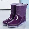 Women's Jelly Non-Slip Waterproof Rain Boots - Thick, Wear-Resistant, Short Tube Rubber Shoes for Summer