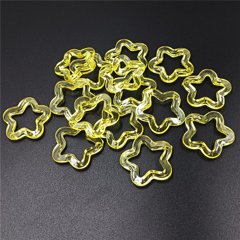 Home Party Supplies Fashion Acrylic DIY Jewelry Accessories 30mm Star Loose Beads for Bracelet Earring Making Material Transparent Charms Creative
