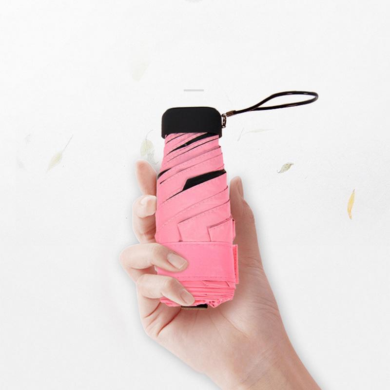 Foldable Cute Mini Umbrella Portable Windproof Rain Women Umbrellas Beach Pocket Parasol Folding Sun Umbrella Easily