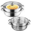 Stainless Steel Steaming Cookware 1/2/3-Layer Food Veg Cooker Pot Premium Double Boilers  Stews