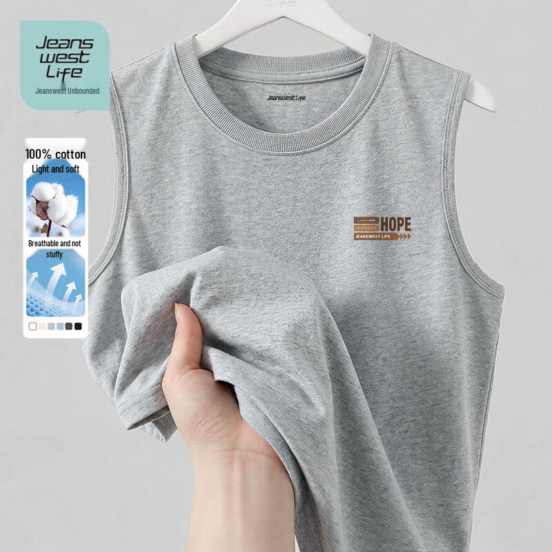 JEANSWEST LIFE Мужская майка без рукавов, свободного кроя, 100% хлопок