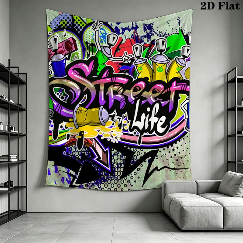 Street Art Graffiti Pattern Home Decor Tapestry, Wall Hanging, Decorative RV Wall Cloth.MGT0918319