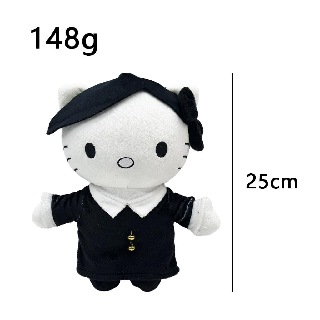 25cm Hello Kitty Wednesday Plush Toy, High Quality Soft Stuffed Doll, Cute Cartoon Character Plush Figure for Gift