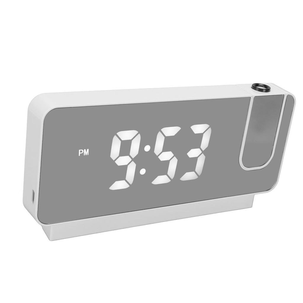 Projection Alarm Clock Time Date Temperature Display 180 Degree Wide Angle HD LED Screen