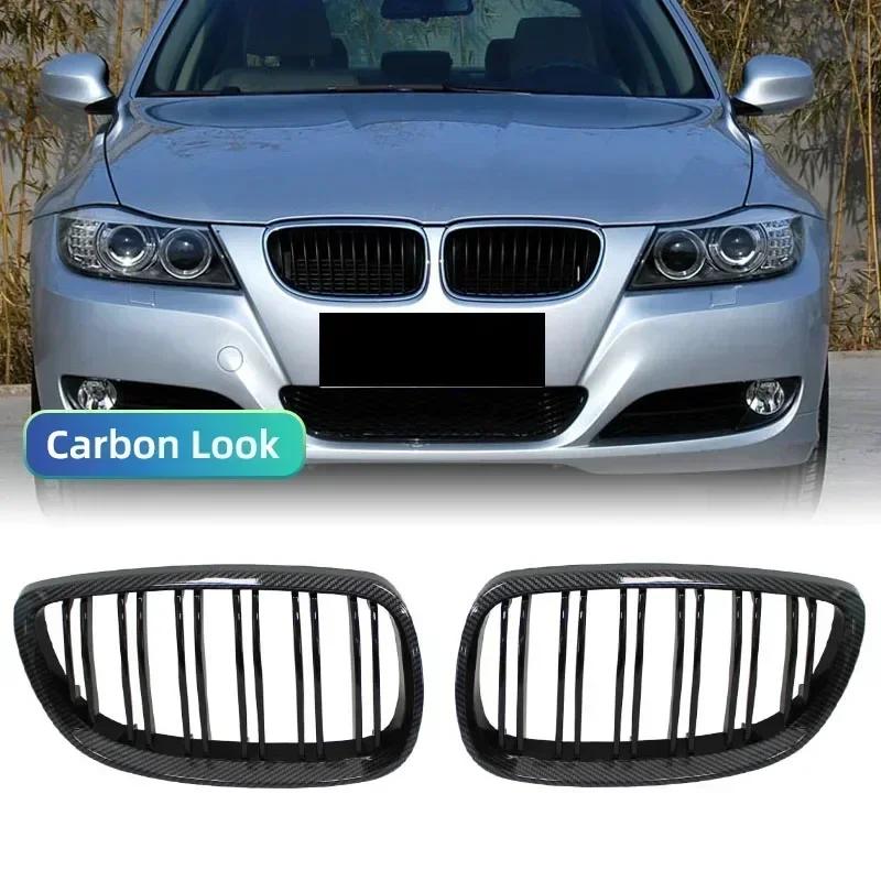 For BMW E92 E93 M3 2006-2009 Front Bumper Kidney Grill Glossy Black Dual Line Grille Car Styling Racing Grilles Replacement Part