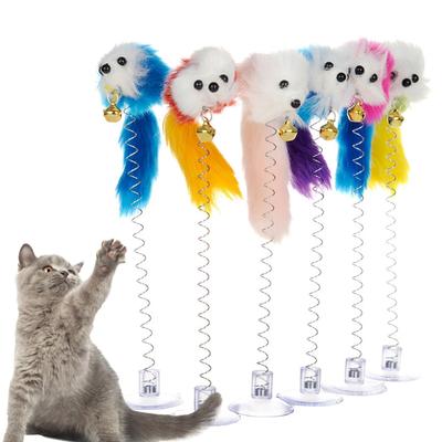Мультяшная игрушка для кошек, палка, перо, мышь, игрушка с мини-колокольчиком, ловец кошек, тизер, интерактивная игрушка для кошек