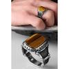 Tiger's Eye Stone 925 Sterling Silver Men's Ring