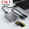 Устройство для чтения карт 2-в-1 CFexpress Type A SD-карт, адаптер CF Express Type A, USB 3.2 10 Гбит/с, с кабелем USB C на USB C/A для зеркальных камер