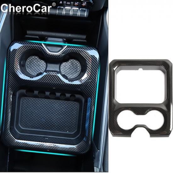 Carbon Fiber Front Water Cup Holder Panel Cover Trim for Dodge Ram 1500 2018+