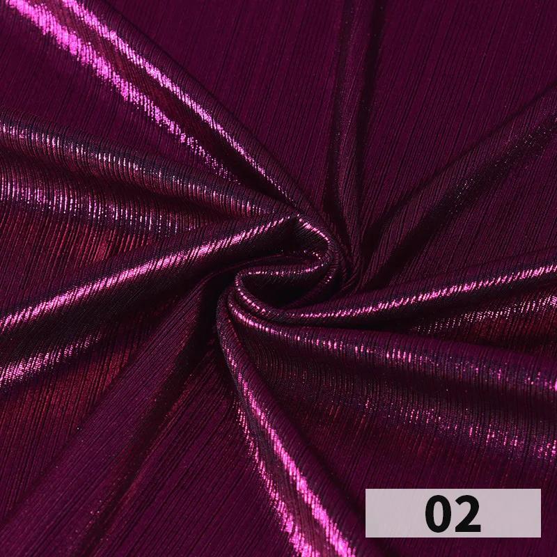 1x1.45 Meter Metallic Gliter Soft Fabric Shiny Gold Silver Fashion High Stretch Bright Silky Cloth for Diy Sewing Dress Fabrics