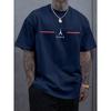 Cotton Tee Men's 100% Cotton Summer Loose Size Comfortable PARIS Letter Print Slim Fit Casual Sports Round Neck Short Sleeved T-shirt Top