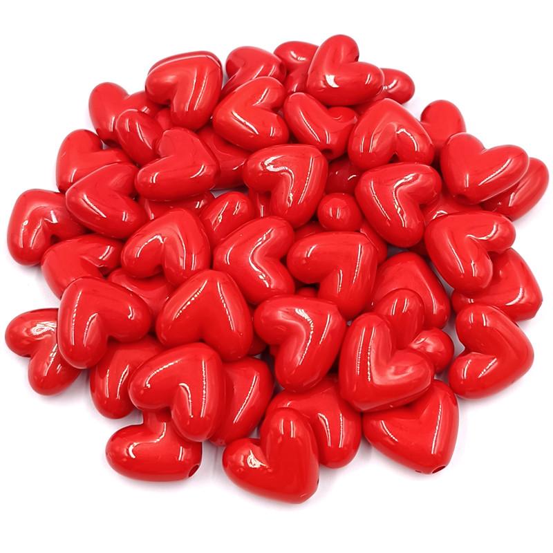 Креативные бусины в форме сердца, 10 шт., цветные 17 мм, для изготовления ювелирных изделий, свободные бусины-разделители, аксессуары для самостоятельного изготовления, акриловый браслет, ожерелье, серьги, сплошной цвет