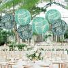 Китайские японские бумажные фонарики зеленые оливковые листья подвесные фонарики для бохо свадьбы дня рождения девичника декор
