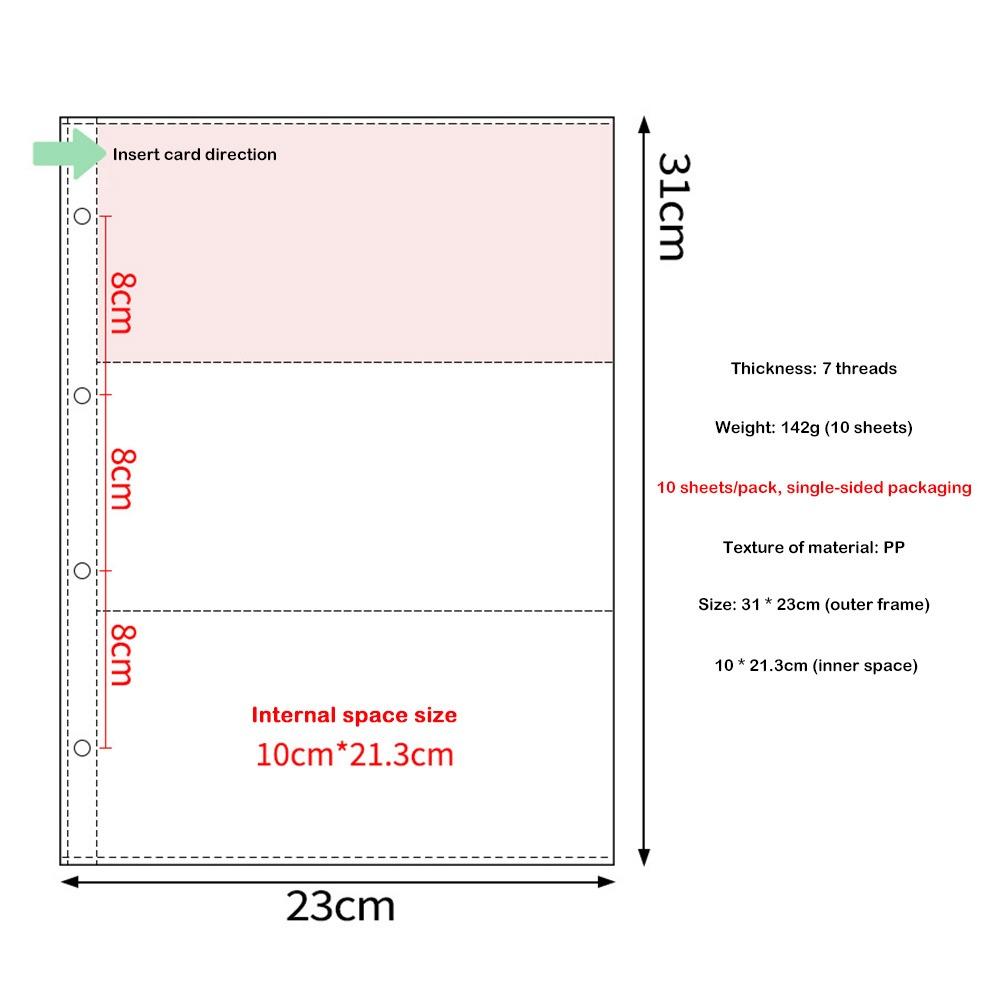 10PCS Transparent A4 Kpop Photocard Binder Multiple Pockets Photo Album Card