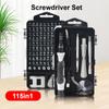 Precision Screwdriver Set Phillips Torx Hex Phone Repair Device Hand Tools Kit 115 In 1 Magnetic Screw Driver Bit Set
