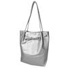 Tote for Large for Synthetic Shoulder Silver [Crossmarberry] Bag, Stylish, Adults, Women, A4, Capacity, Stylish, Large, Vertical, Cute, Commuting,
