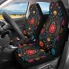 Чехлы на сиденья автомобиля Bulopur Black Boho Цветочные, Только для передних сидений, для женщин и мужчин, с карманом-органайзером, для автомобилей, внедорожников, грузовиков, седанов