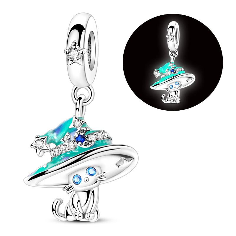 Copper Charms Luminous Beads Firefly Chameleon Fit Original Bracelet Pendant Diy For Woman Jewelry