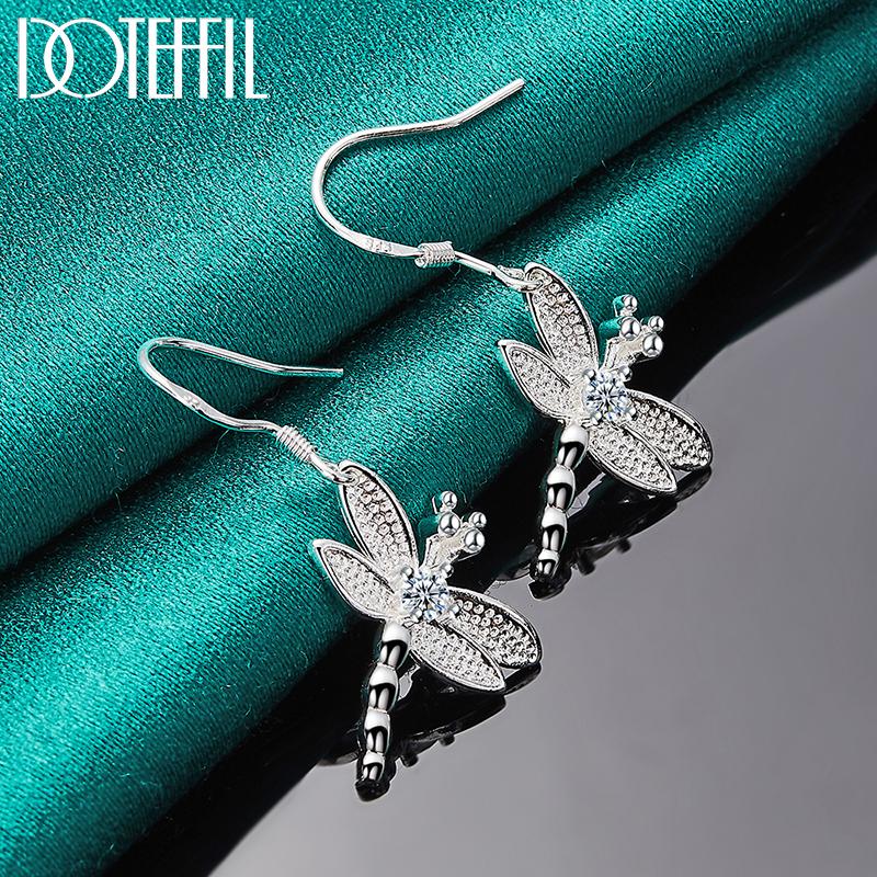 Серьги-стрекозы из стерлингового серебра 925 пробы, модные ювелирные изделия