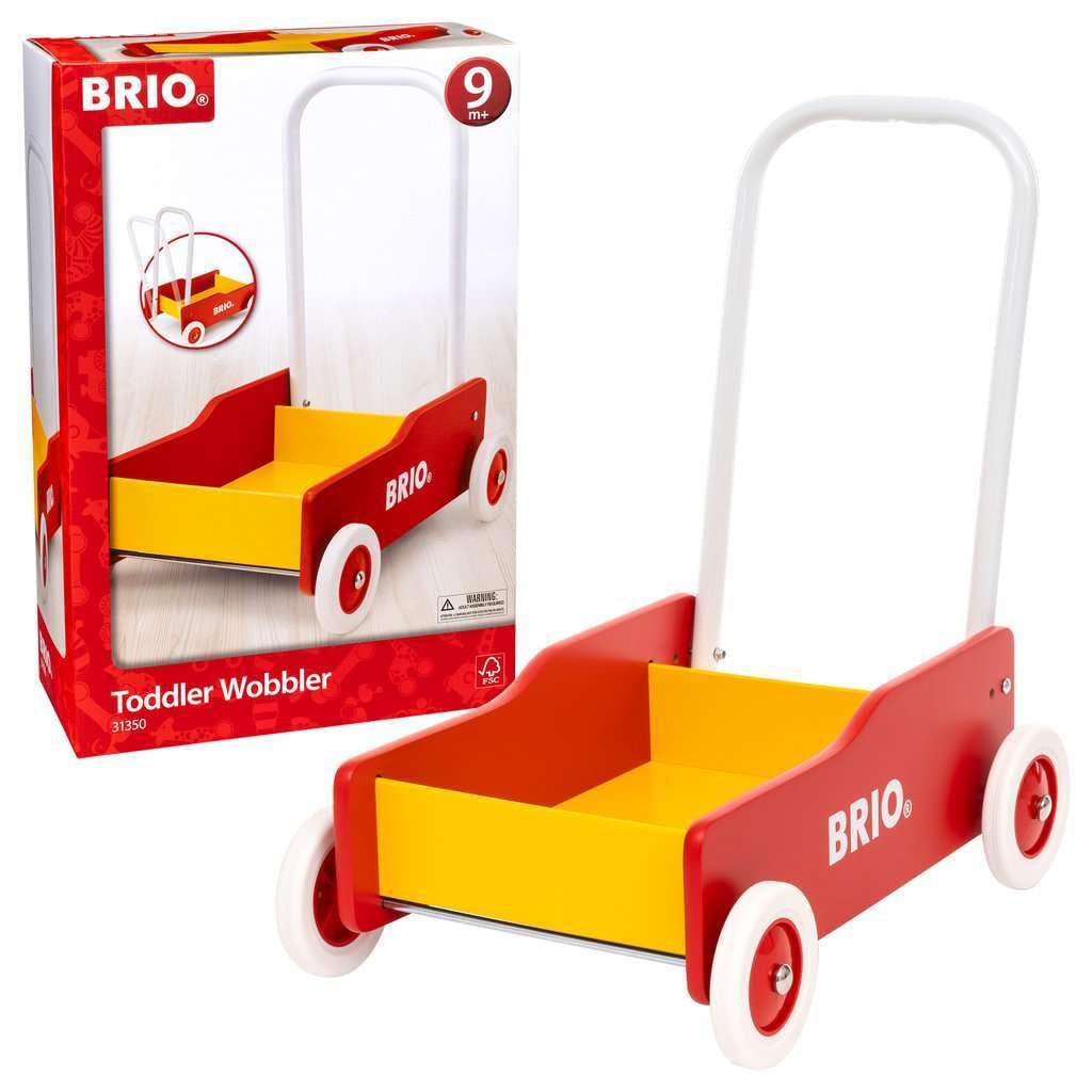 BRIO 31350 Target Ages 9 Wagon Wooden Educational Walking Wheelbarrow, Red, Months~ (Katakata Toy, Toy, Toy, Practice)