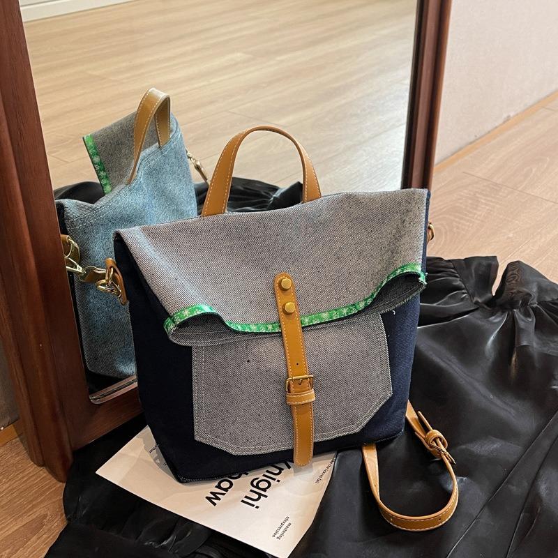 Джинсовая женская студенческая сумка для занятий, сумка-тоут для поездок на работу, новая большая вместительная сумка через плечо, сумка-мессенджер