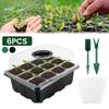 6Pcs Seedling Starter Trays 12 Hole Plastic Plant Seeds Grow Box Vegetable Flower Plant Pots Nursery Grow Box for Garden Ourdoor