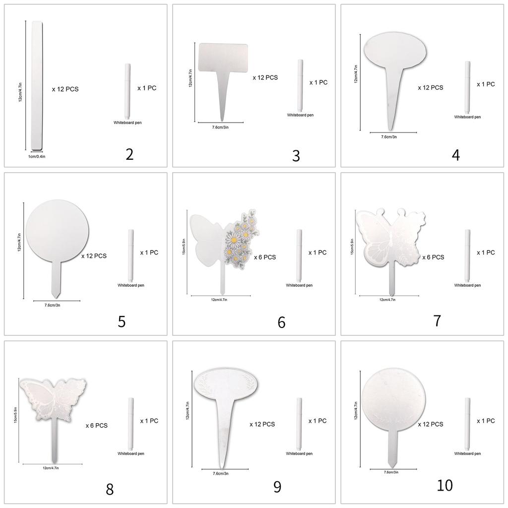 6/12 шт., этикетки для уличных растений, водонепроницаемые акриловые маркеры для растений, маркеры для питомника, украшения для трав, цветов и овощей
