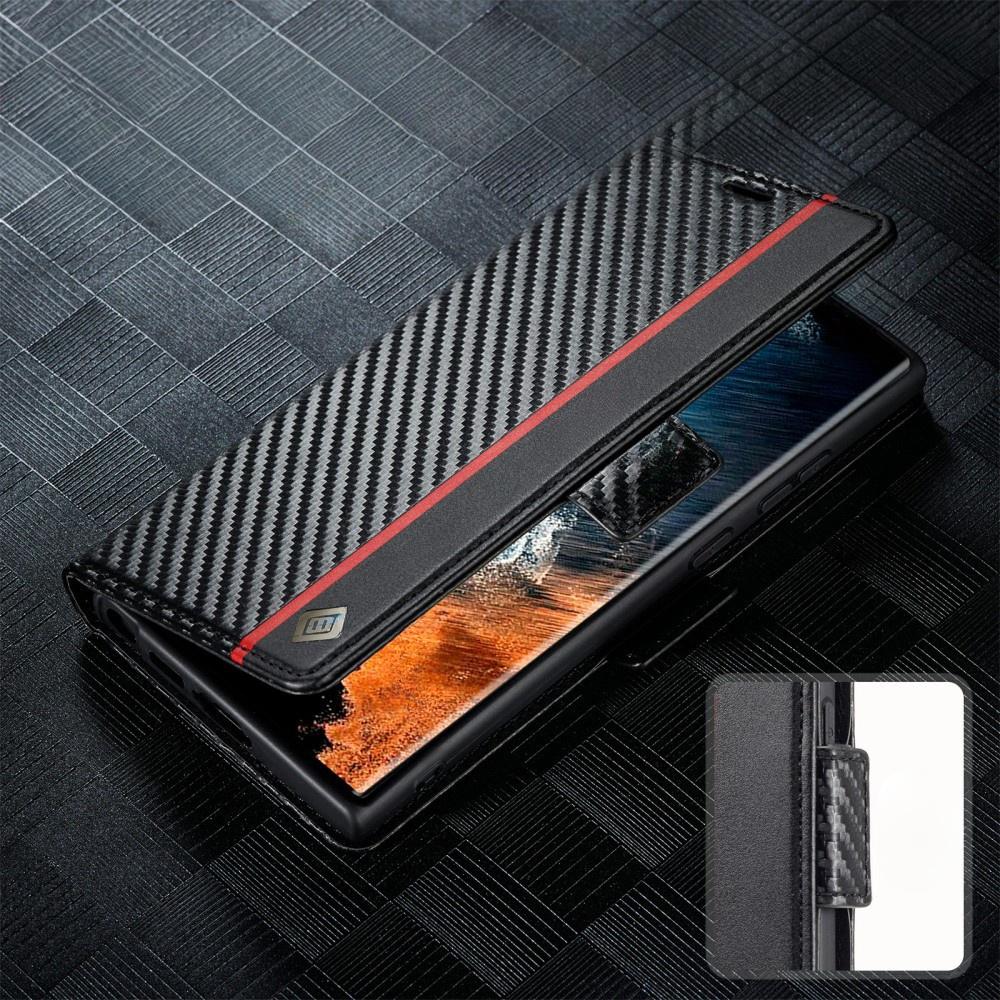 Samsung Galaxy S23 Ultra Flip Case, Carbon LC.IMEEKE, Black
