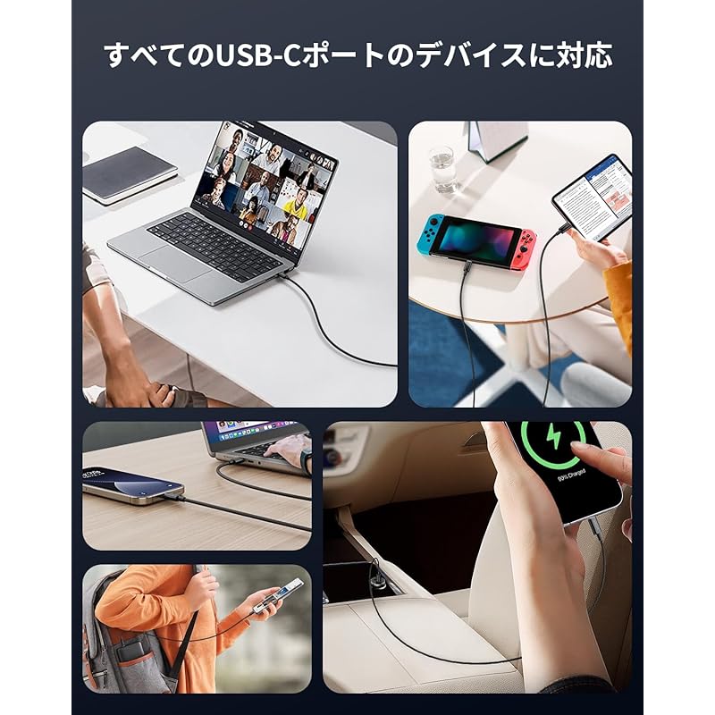 [Set of 2] SUNGUY Type C To Cable [2m+2m PD Compatible 60W Fast Charging] USB-C & Data Transfer Type C Cable Highly Durable Nylon Knit Prevention of