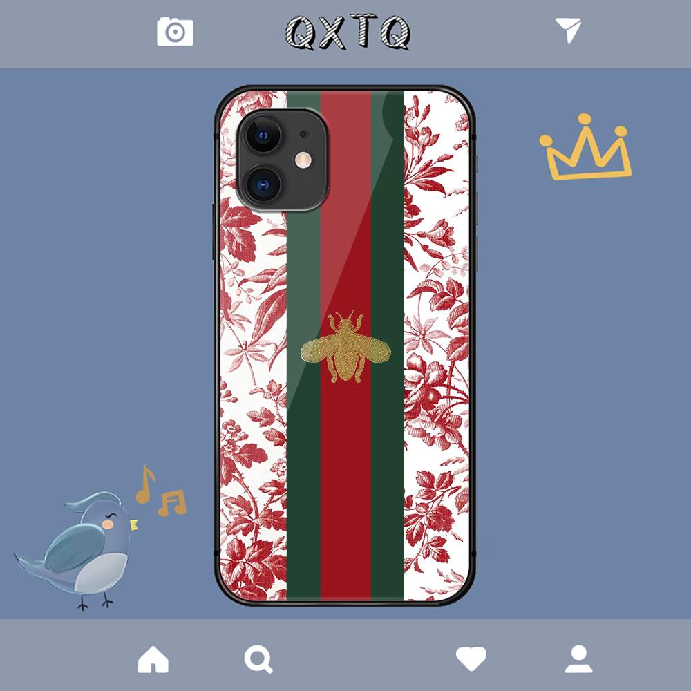 Guccis Модный Роскошный Бренд Чехол Пчела Для iPhone Samsung Galaxy Redmi Note S 17 16 15 14 13 20 24 25 54 Pro Max Ultra Fe Чехол из Закаленного Стекла