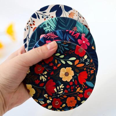 1/4 шт. подставки под цветы керамические деревянные противоскользящие впитывающие коврики для стаканов с напитками теплоизоляция кухонные принадлежности аксессуары украшения