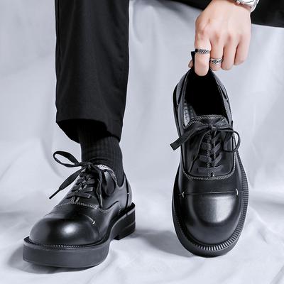 Fashion2024 Весна Мужская Повседневная Обувь Из Натуральной Кожи С Высокой Подошвой Мужская Японская Харадзюку Корейская Уличная Одежда Новая Мода Кожаные Замшевые Лоферы