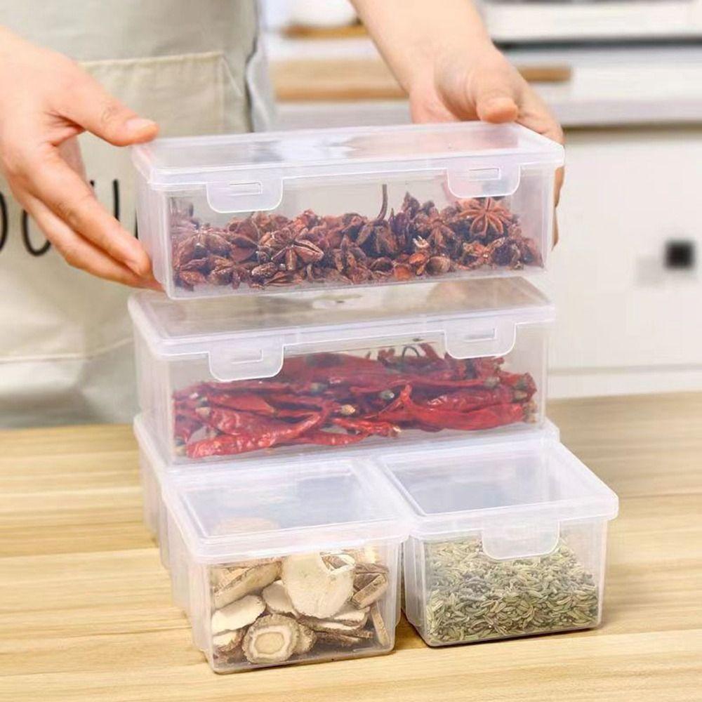Sealed Spices Packaging Storage Box Transparent Seasoning Storage Box Spice Organizer Refrigerator