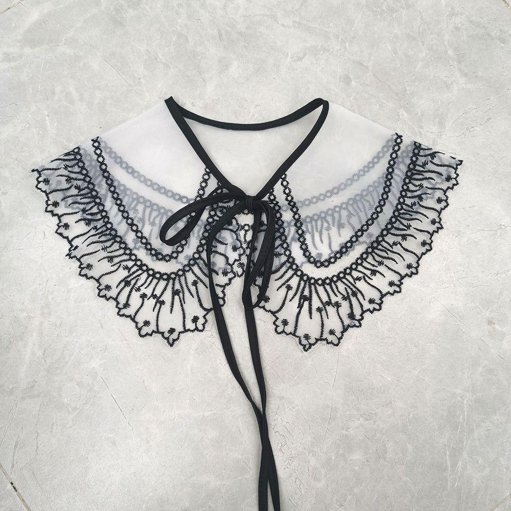 1pc Sexy Lace Fake Collar Shirt Shawl Flower Crochet Neckline Collars Women Detachable Collar Half Shirt Faux Collar Lace Fabric