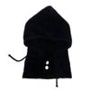 Hat and Scarf Integrated Women  Balaclava Plush Windproof Cap Knitted Beanies  Outdoor