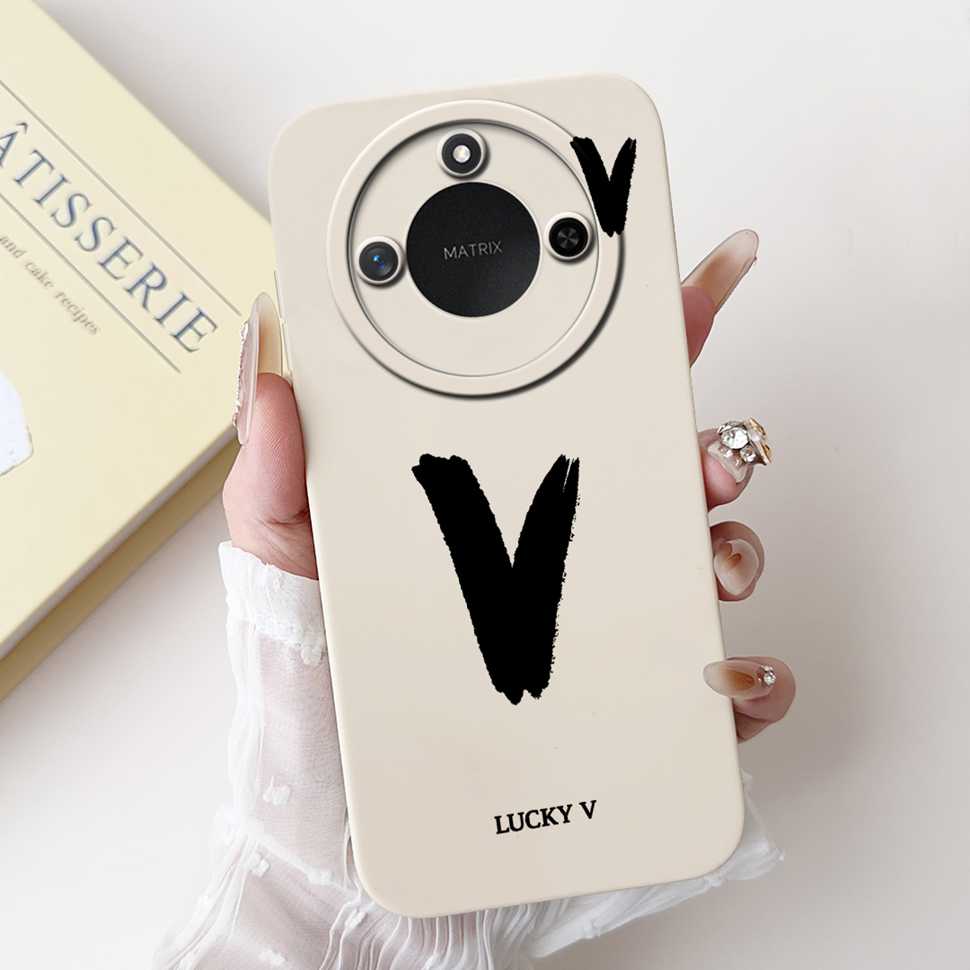 Protective Cases For Huawei Honor X60 5G 6.8"Case Fashion Style Letter A-Z Soft Silicone Cover For Honor x60 X60 BRC-AN00 Bumper
