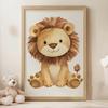 Plakat Uroczy Lew Plakat Uroczy Lew, 70X100 Cm, Rama Drewniana Ciemny Brąz, Papier Matowy 230 Gsm