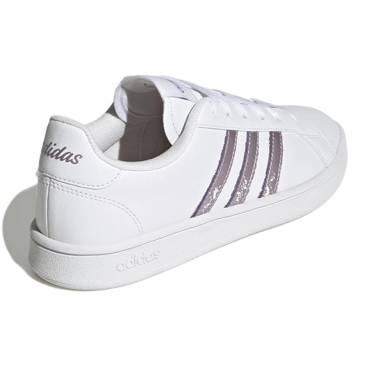 Adidas Grand Court Beyond White Matte Purple Metallic Женские кроссовки Cloud-White GW9247