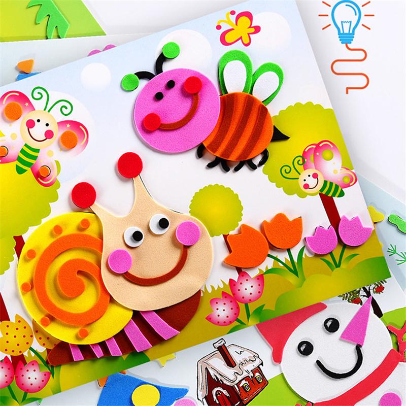 DIY Креативный мультфильм животное 3D EVA наклейка головоломка ручной работы раннее обучение развивающие игрушки для детей детский подарок