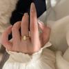 Gold Oval Ring Women's Light Luxury Niche Design Sense Geometric Zircon Opening Adjustment Index Finger Ring