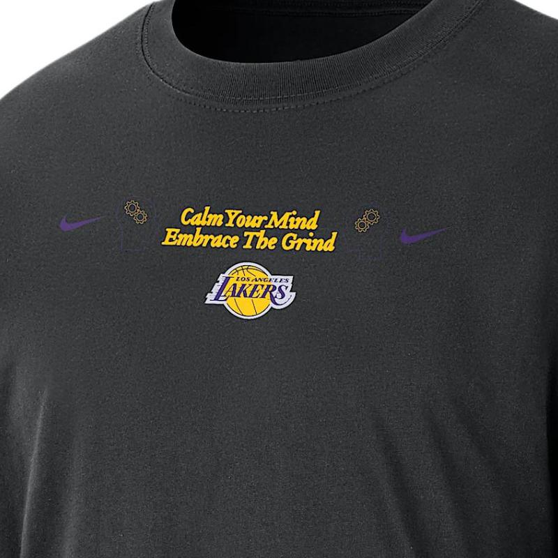 Nike X NBA Courtside Лос-Анджелес Лейкерс Пуловер Свободная Повседневная Футболка с Длинным Рукавом Мужская Футболка Черный HQ0674-010