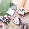 Серия Sanrio Hello Kitty Каваи Мультяшный Аниме Рамка Искусственная Кожа Девичье Сердце Мини Складное Мини Двустороннее Зеркало Подарок на Праздник