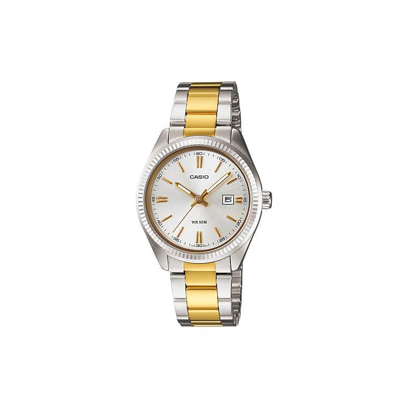 Casio Водонепроницаемость 50 метров, парная модель, кварцевый механизм, ремешок из нержавеющей стали, японские и корейские часы, одинаковый стиль для мужчин и LTP-1302SG-7AV
