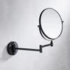 Folding Cosmetic Mirror Wall-mounted Punch-free Bathroom Accessories Telescopic Black Metal Magnifying Beauty Round Wall Mirror