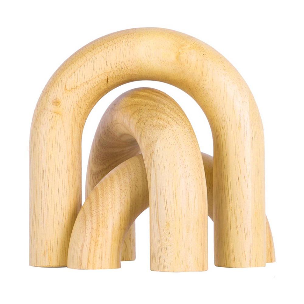 Boho Style Decorative Wood Arc Ornament Handmade Hand-carved Arched Wooden Model Unique Arch Craft Ornament Room
