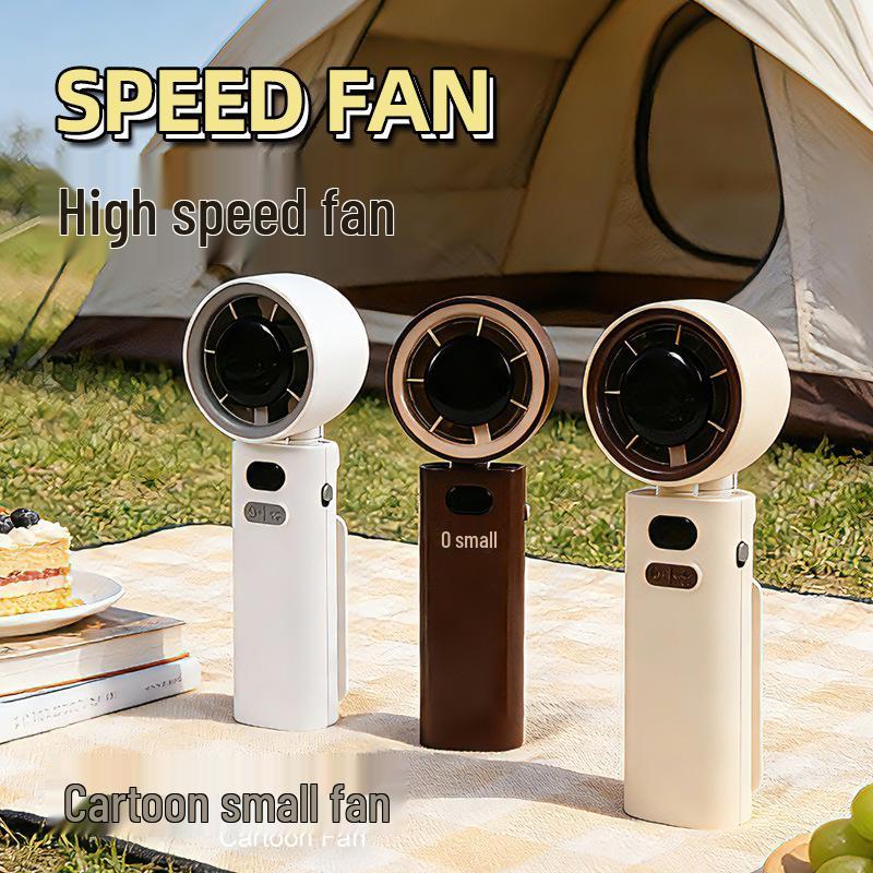 Portable Handheld Mini Fan: USB Rechargeable, Foldable, High-Speed Turbine for Office and Outdoor Use
