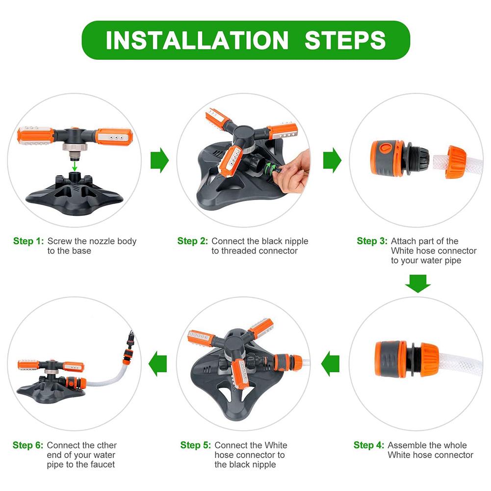 Автоматические садовые разбрызгиватели 360-градусная вращающаяся насадка для разбрызгивания воды Расходные материалы для орошения Экономия полива Наборы инструментов для орошения
